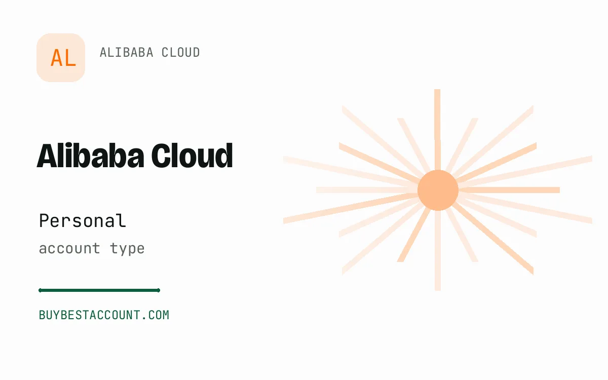 Alibaba Personal Account, a verified Alibaba Cloud account with Personal account type