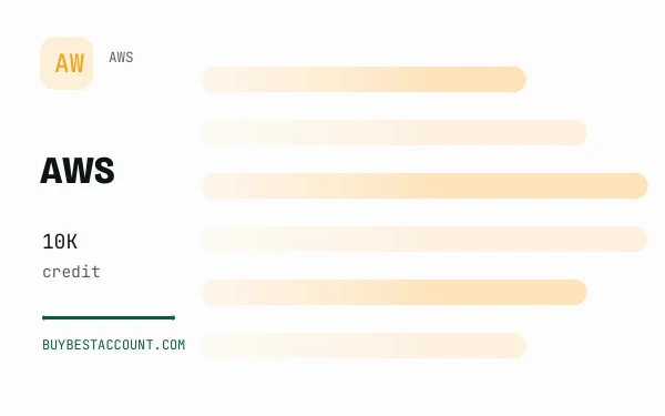 AWS 10K Credit Account, a verified AWS account with 10K credit
