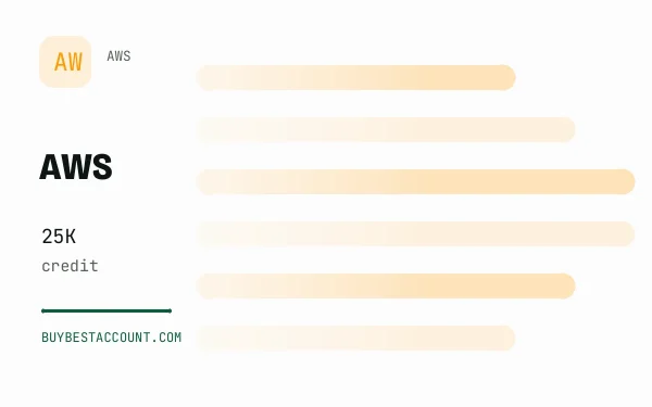 AWS 25K Credit Account, a verified AWS account with 25K credit
