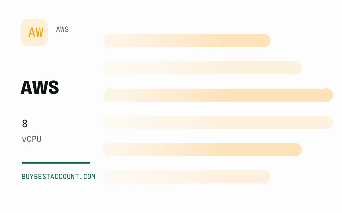AWS 8vCPU Account, a verified AWS account with 8 vCPU