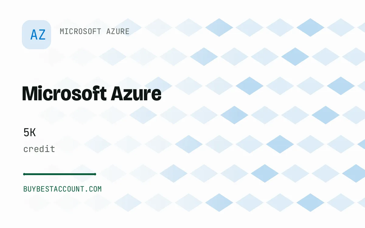 Azure 5K Credit Account, a verified Microsoft Azure account with 5K credit