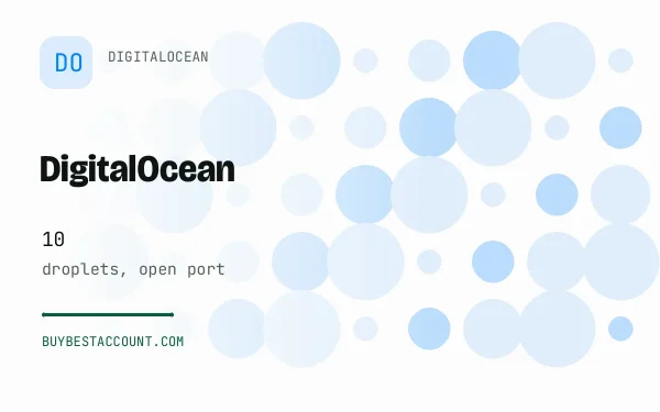 DigitalOcean Open Port 10 Droplet, a verified DigitalOcean account with 10 droplets, open port