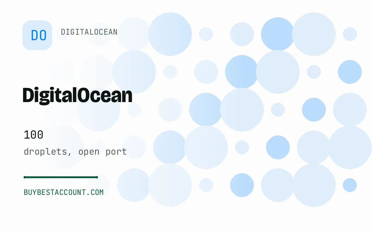 DigitalOcean Open Port 100 Droplet, a verified DigitalOcean account with 100 droplets, open port