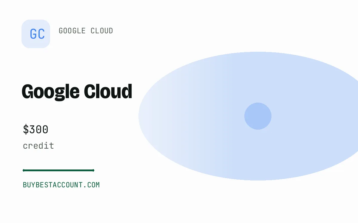 GCP $300 Credit Account, a verified Google Cloud account with $300 credit