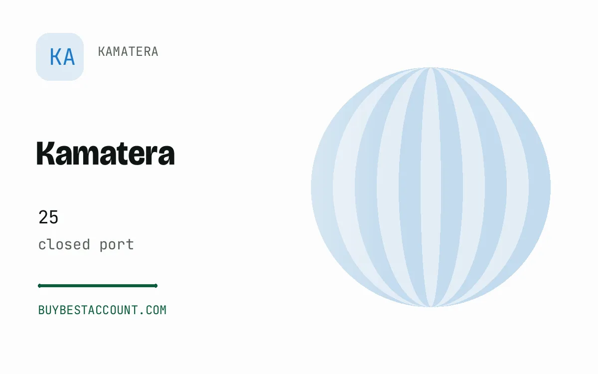 Kamatera 25 Close Account, a verified Kamatera account with 25 closed port