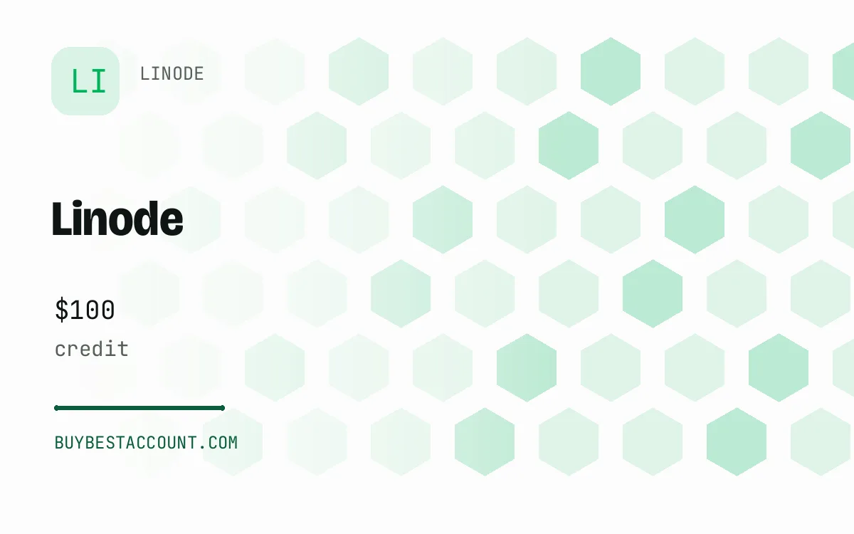 Linode $100 Credit Account, a verified Linode account with $100 credit