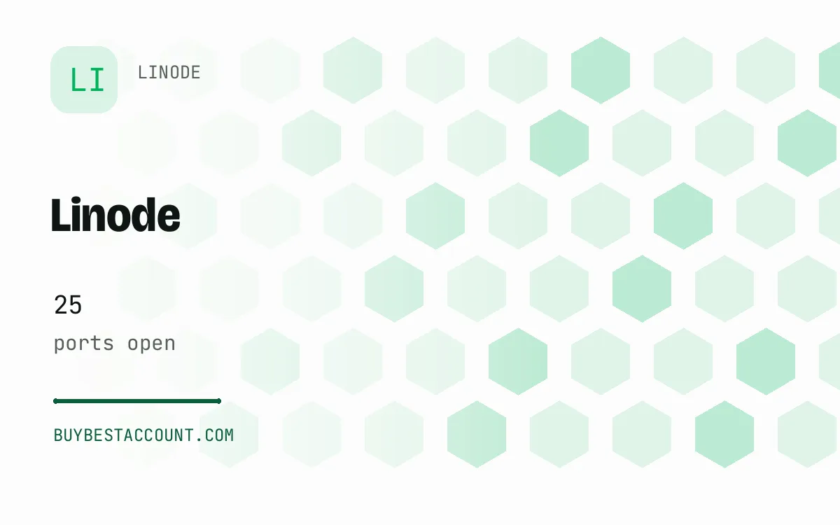 Linode 25 Port Open Account, a verified Linode account with 25 ports open