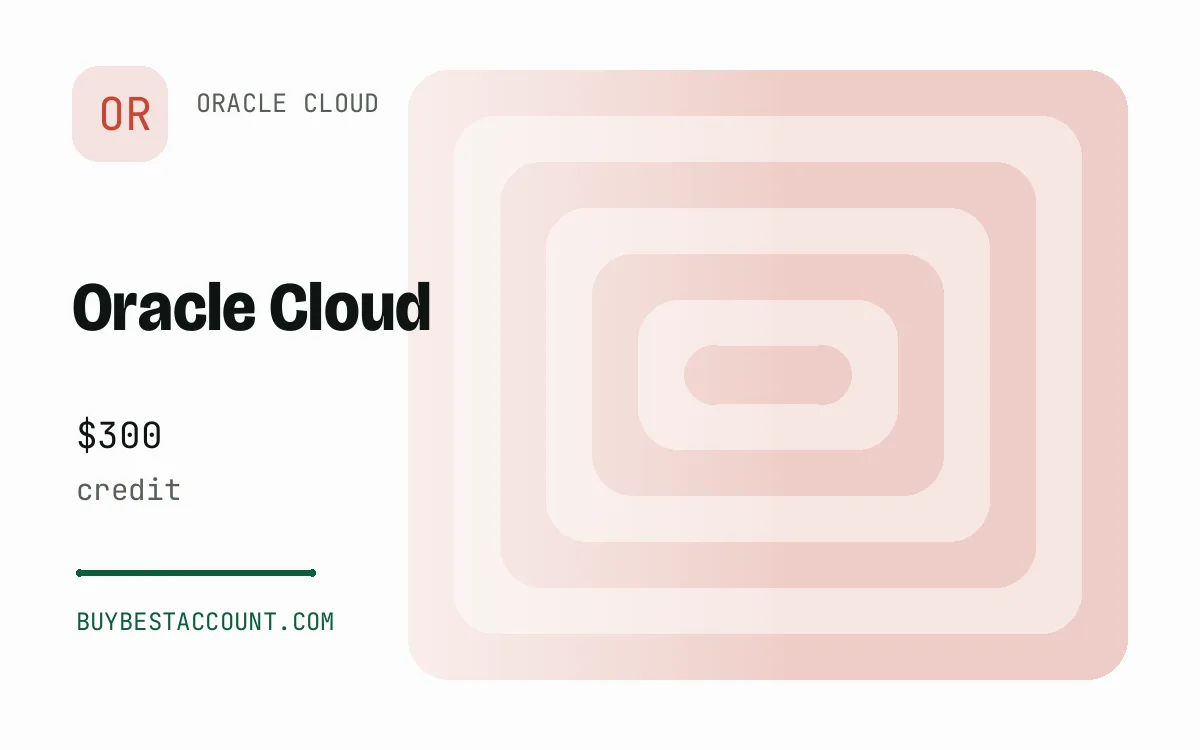 Oracle $300 Credit Account, a verified Oracle Cloud account with $300 credit