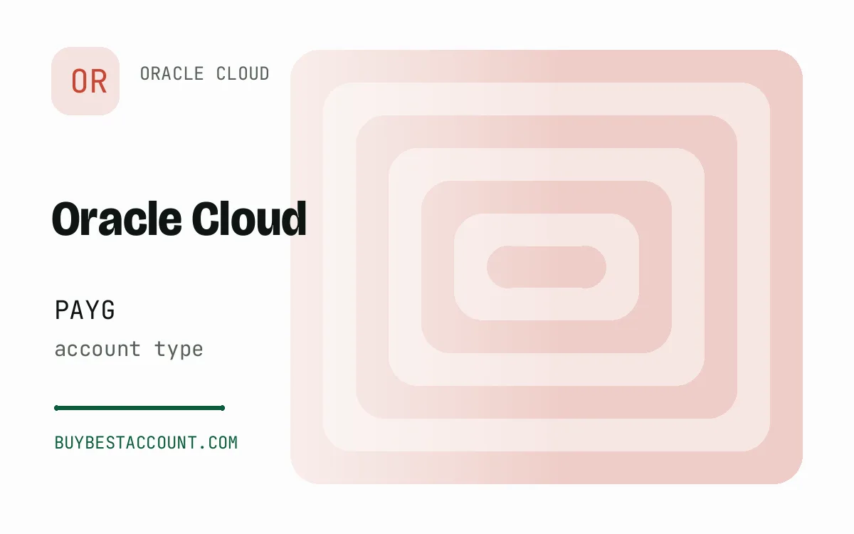 Oracle Pay As You Go, a verified Oracle Cloud account with PAYG account type