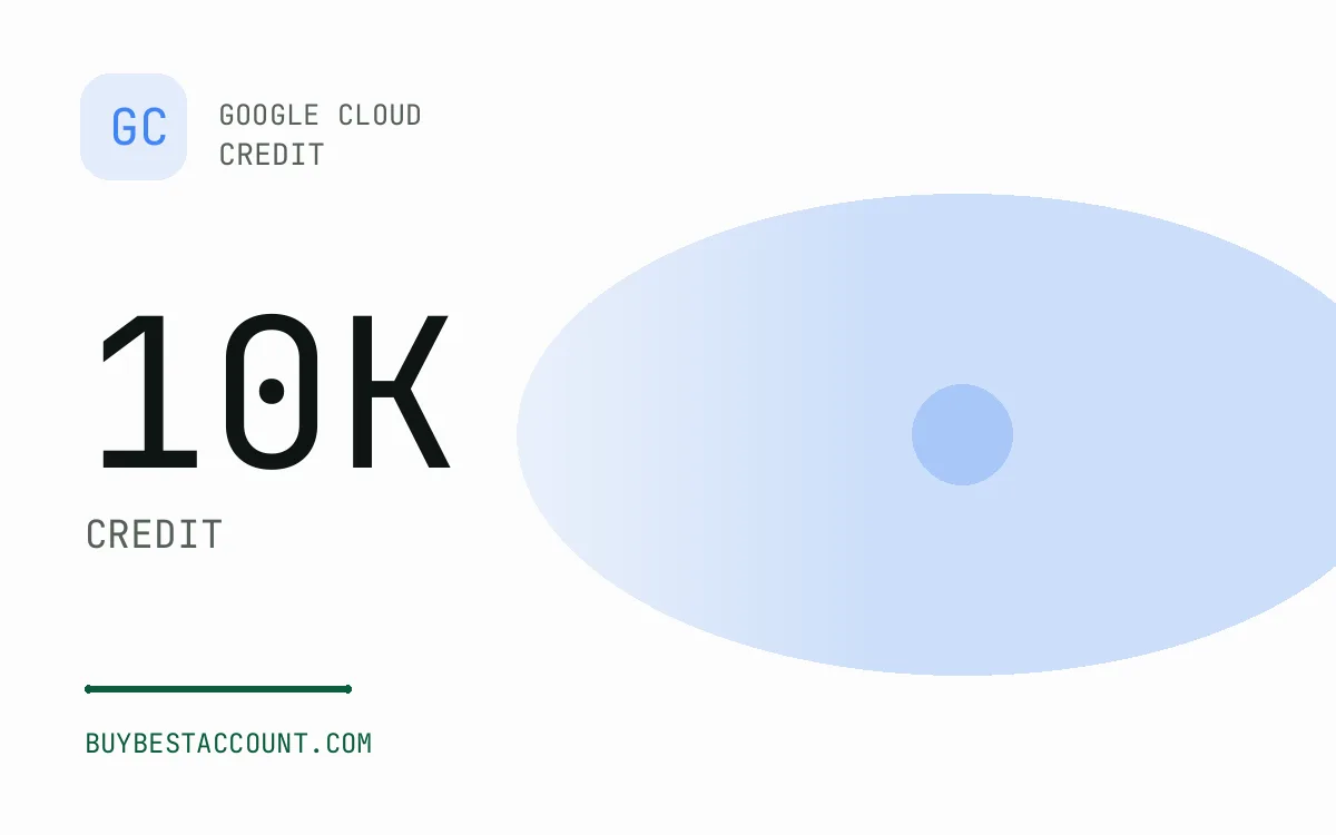 Specification panel showing 10K credit for the GCP 10K Credit Account