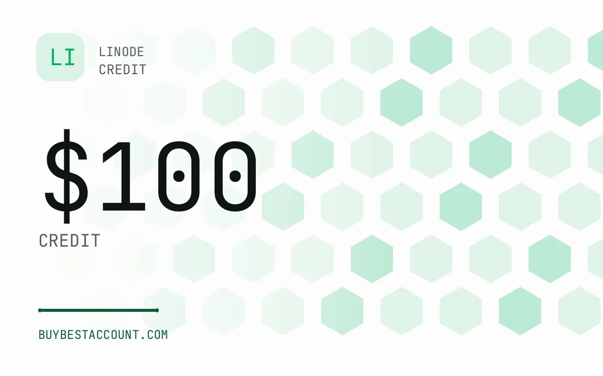 Specification panel showing $100 credit for the Linode $100 Credit Account
