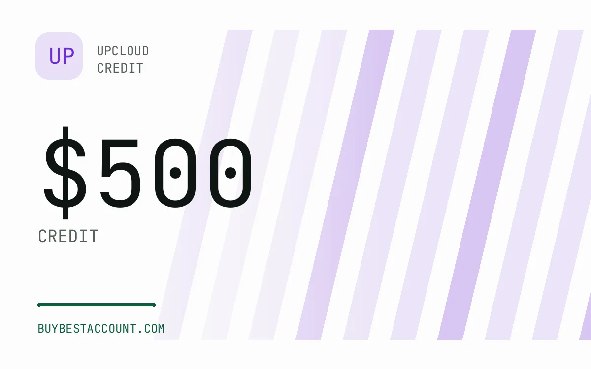 Specification panel showing $500 credit for the Upcloud $500 Credit Account